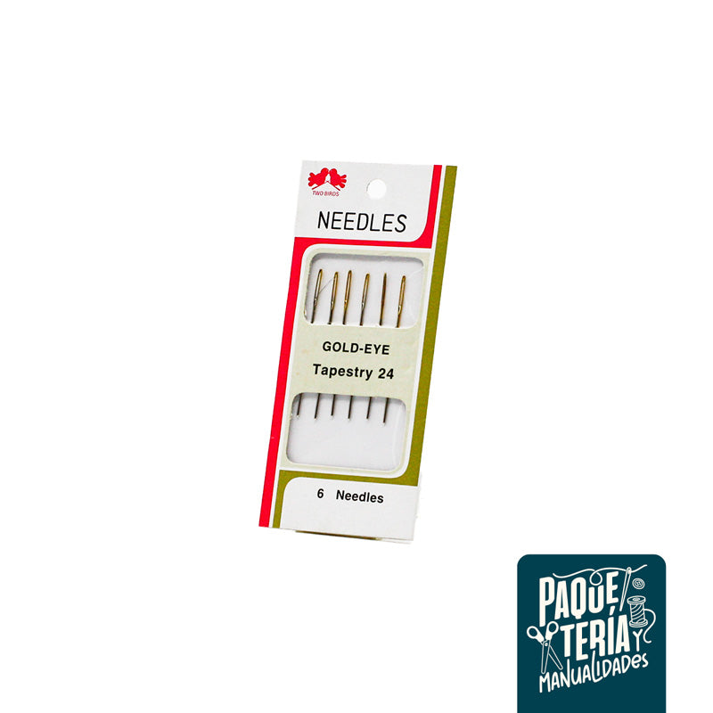 AGUJAS PARA BORDAR Y COSER TAPESTRY #24 CON PUNTA - 6 UNIDADES