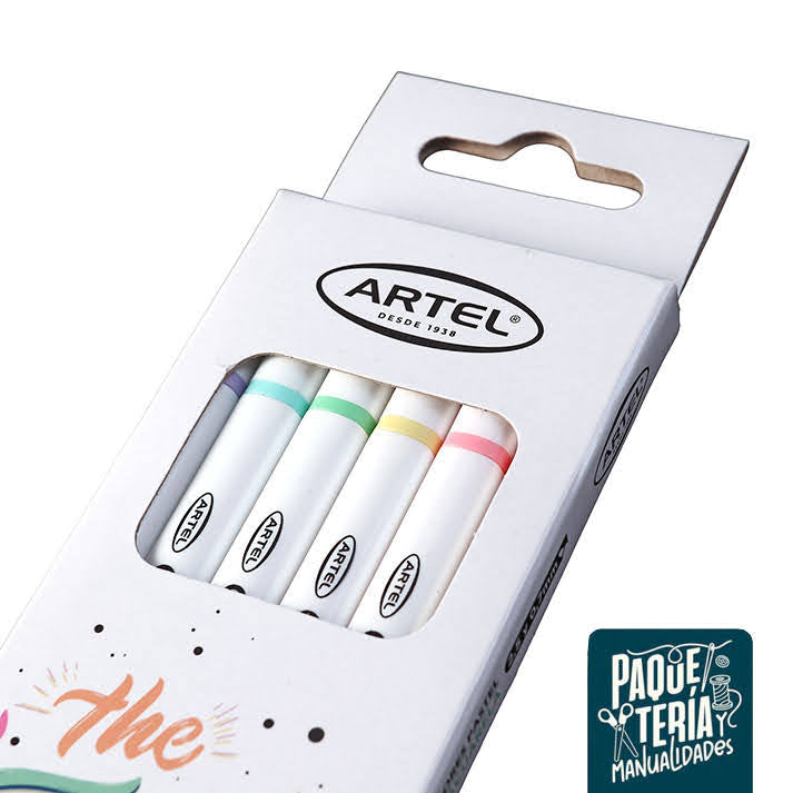 SET 6 MARCADORES PASTEL DOBLE PUNTA ARTEL