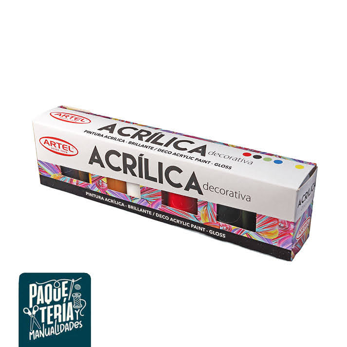 PACK BLOCK + PINTURA ACRÍLICA ARTEL + 6 PÍNCELES