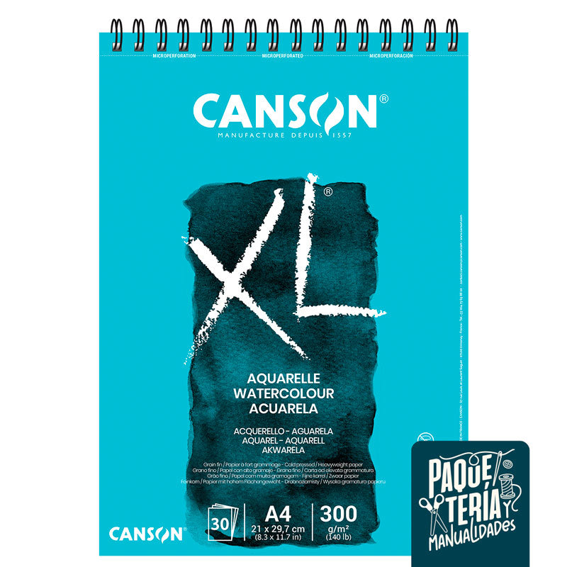 CROQUERA CANSON XL ACUARELA A4 - 30 HJS - 300 GR/M2