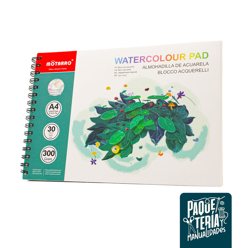 CROQUERA ACUARELA MOTARRO A4 - 30 HJS - 30 GRS