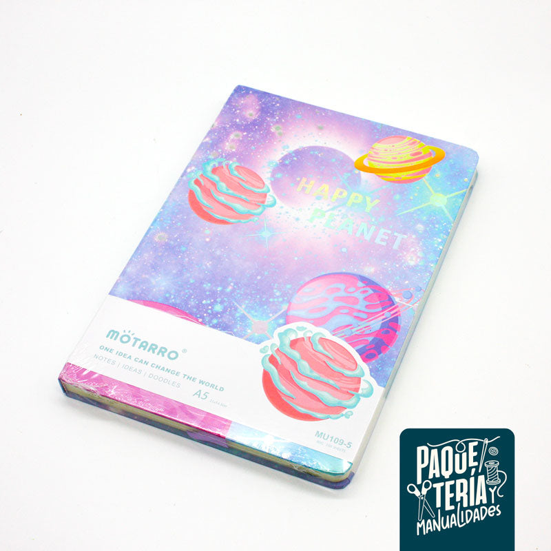 CUADERNO DE NOTAS A5/100 HJS. TAPA DURA UNIVERSO