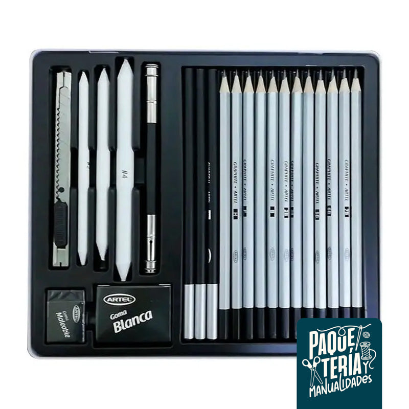 SET DIBUJO ARTÍSTICO LÁPICES GRADUADOS 22 UNIDADES ARTEL