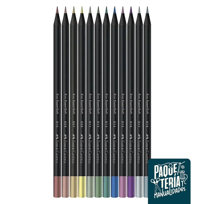 Faber Castell SuperSoft Metalizados - Set 12 Lápices de Colores