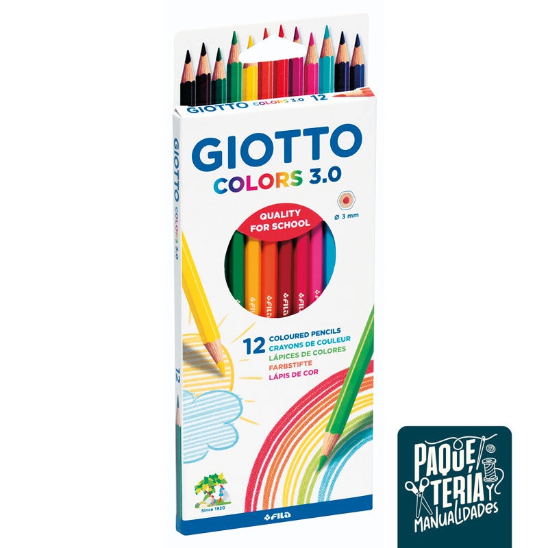 SET LÁPICES DE COLORES GIOTTO 3.0 - 12 UNIDADES 3 MM