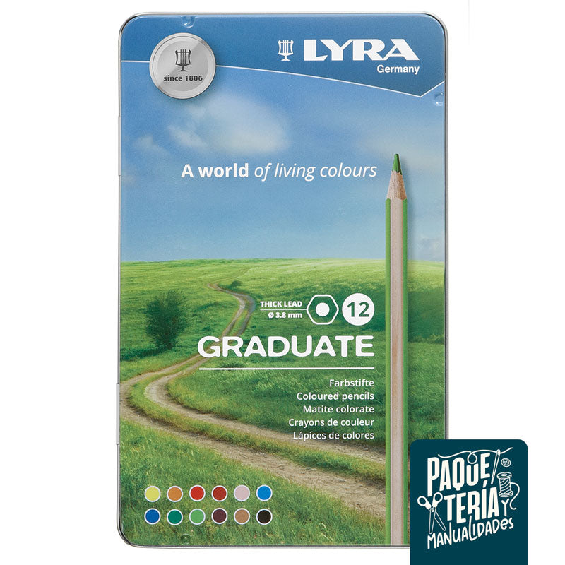 LÁPICES DE COLORES LYRA GRADUATE - CAJA 12 LÁPICES ARTÍSTICOS
