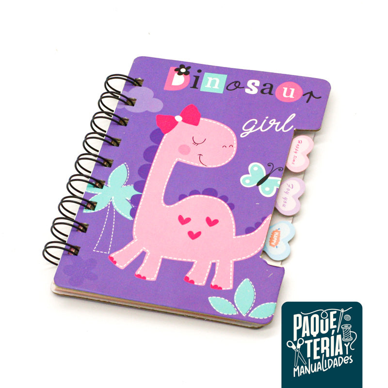 AGENDA MINI CON ESPIRAL DINOSAURIO 48 HJS - PLANIFICADOR DINOSAURIO