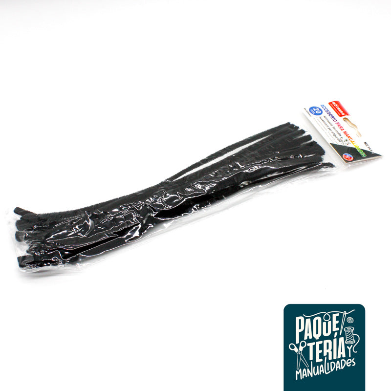 LIMPIAPIPAS NEGRO 30 CMS 20 UNIDADES