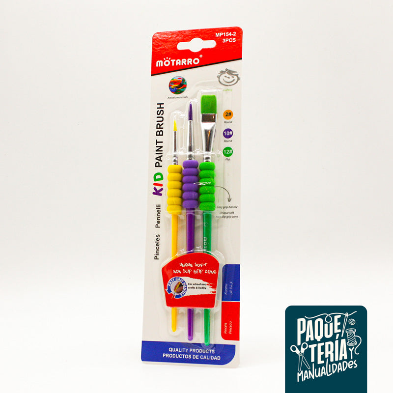 PINCELES INFANTILES CON AGARRE ANTIDESLIZANTE
