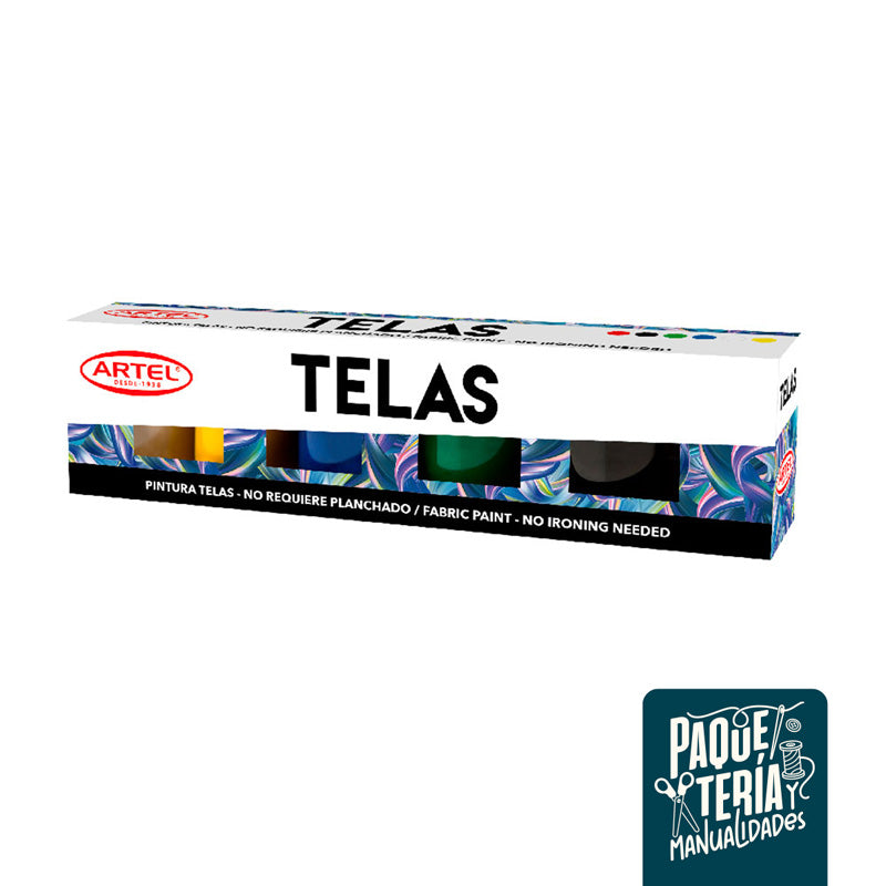 SET DE PINTURA DE TELAS - 6 COLORES TRADICIONALES - ARTEL