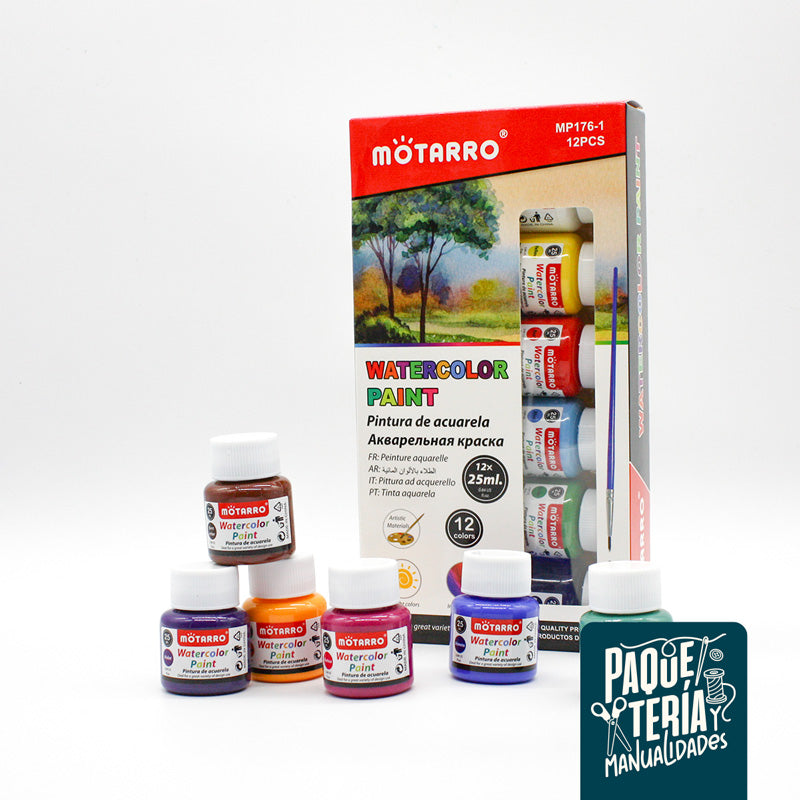 PINTURA DE ACUARELA 12 COLORES/25 ML