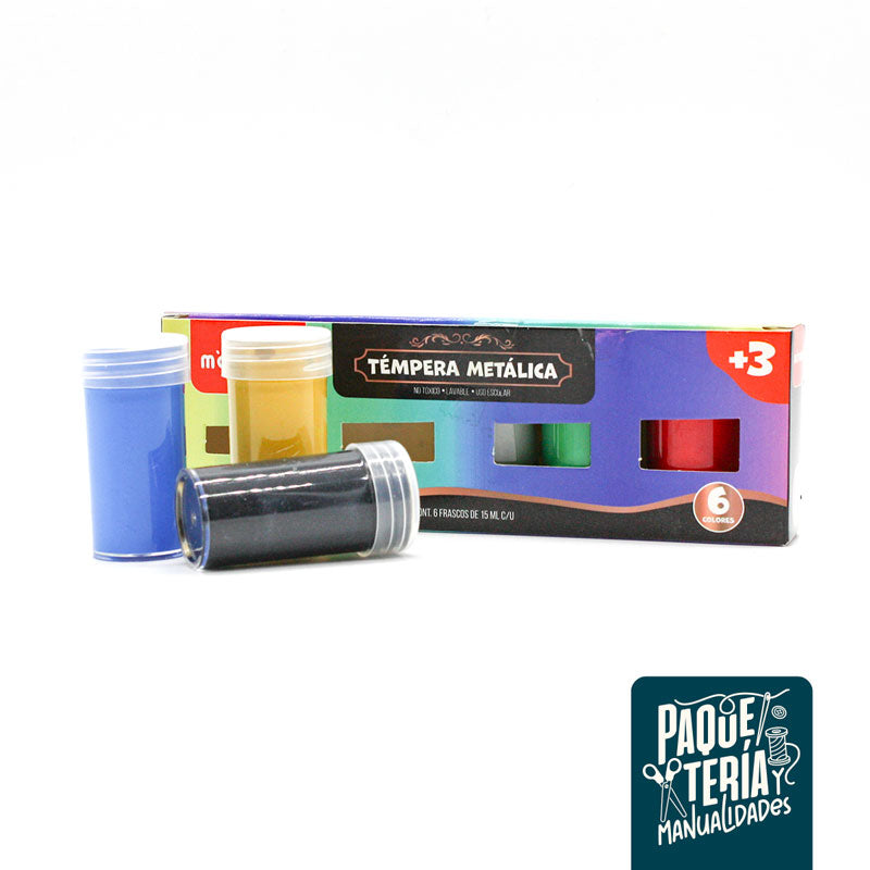 TEMPERA 6 COLORES METÁLICA 15 ML
