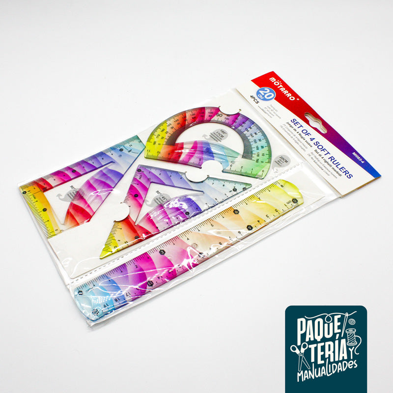 SET 4 REGLAS FLEXIBLES MULTICOLOR