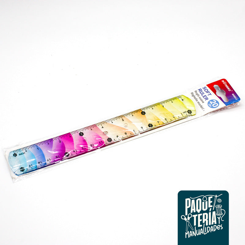 REGLA FLEXIBLE MULTICOLOR 20 CMS