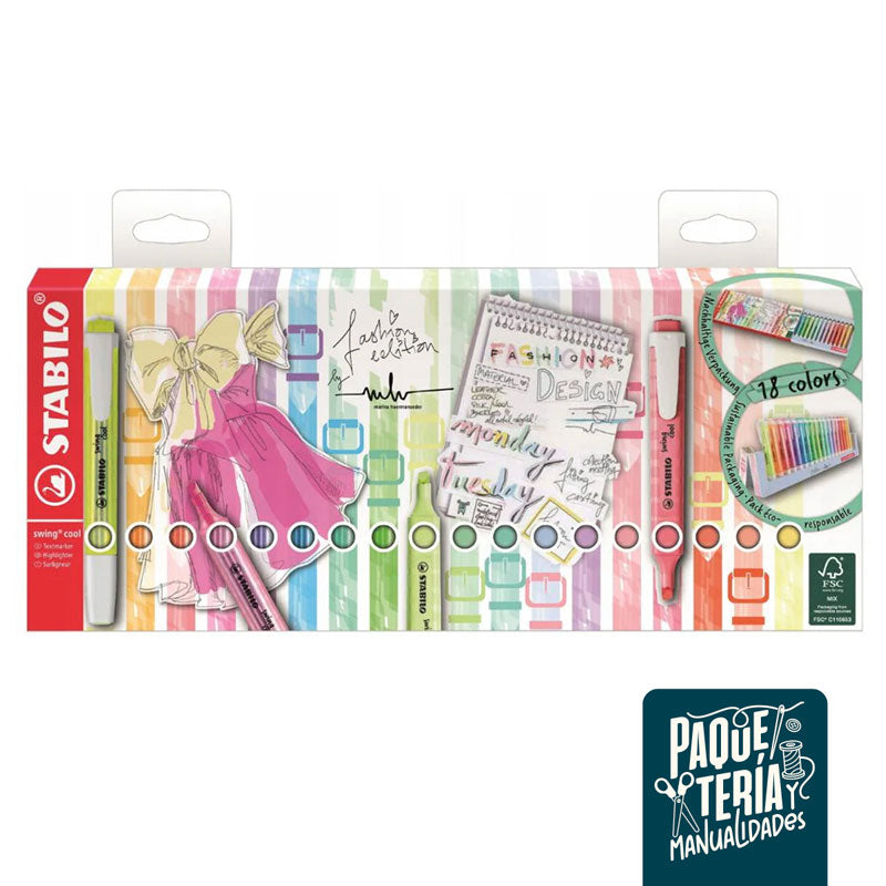 SET DESTACADORES STABILO SWING COOL - 18 UNIDADES + SET MESA