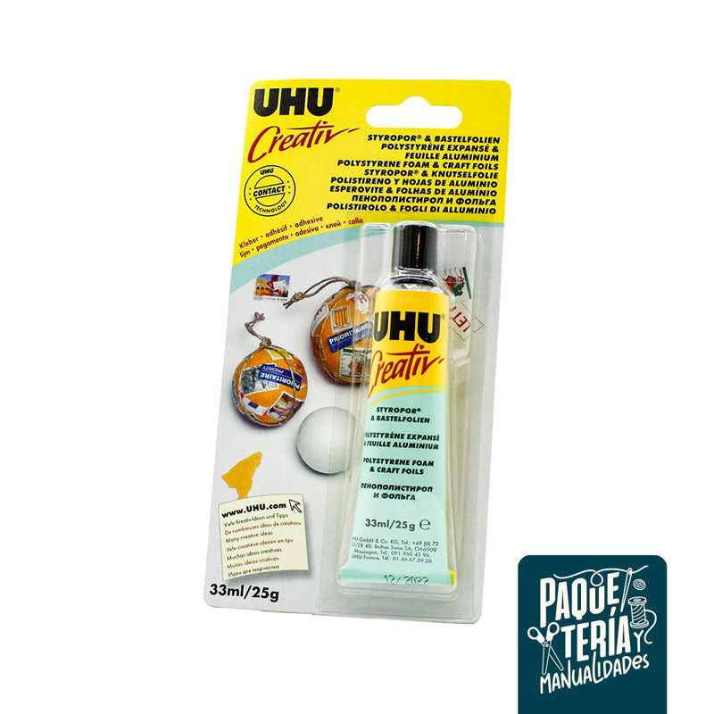 ADHESIVO UHU CREATIV POLIESTIRENO - PEGAMENTO PLUMAVIT 33 ML