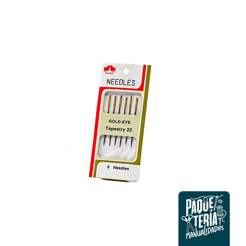 AGUJAS PARA BORDAR Y COSER TAPESTRY #22 CON PUNTA - 6 UNIDADES