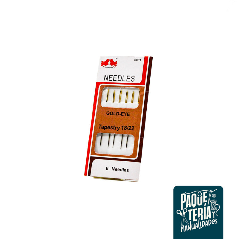 AGUJAS PARA BORDAR Y COSER TAPESTRY #18/ 22 CON PUNTA - 6 UNIDADES