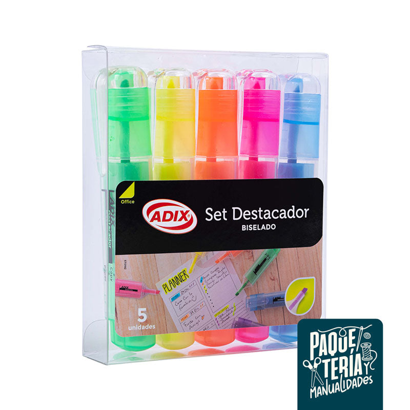 SET DESTACADORES biselados - ADIX 5 UNIDADES