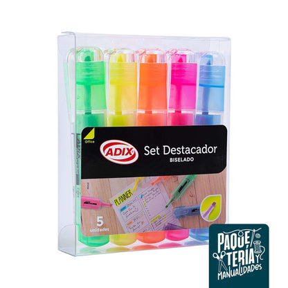 SET DESTACADORES biselados - ADIX 5 UNIDADES