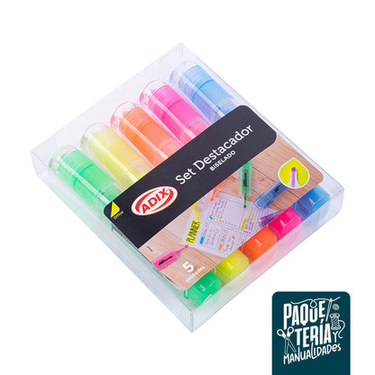 SET DESTACADORES biselados - ADIX 5 UNIDADES