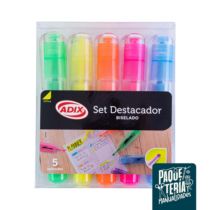 SET DESTACADORES biselados - ADIX 5 UNIDADES