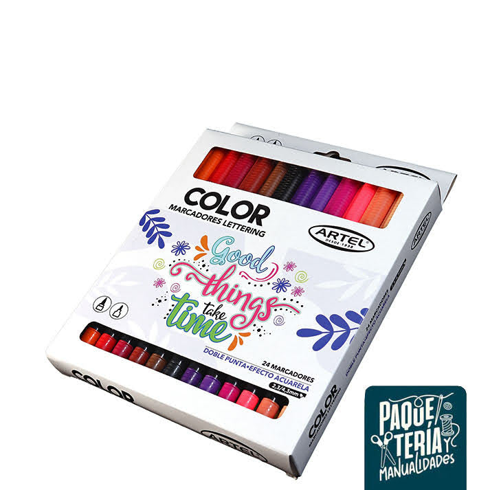 SET LIBRO APRENDE LETTERING + MARCADORES ARTEL