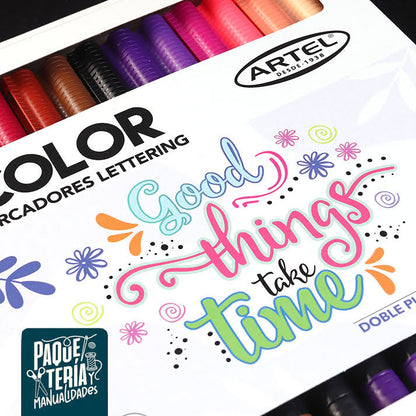 SET LIBRO APRENDE LETTERING + MARCADORES ARTEL