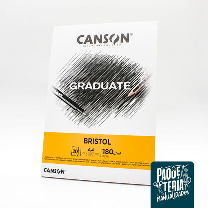 BLOCK CANSON GRADUATE BRISTOL - A4 20 HJS - 180 G/M2