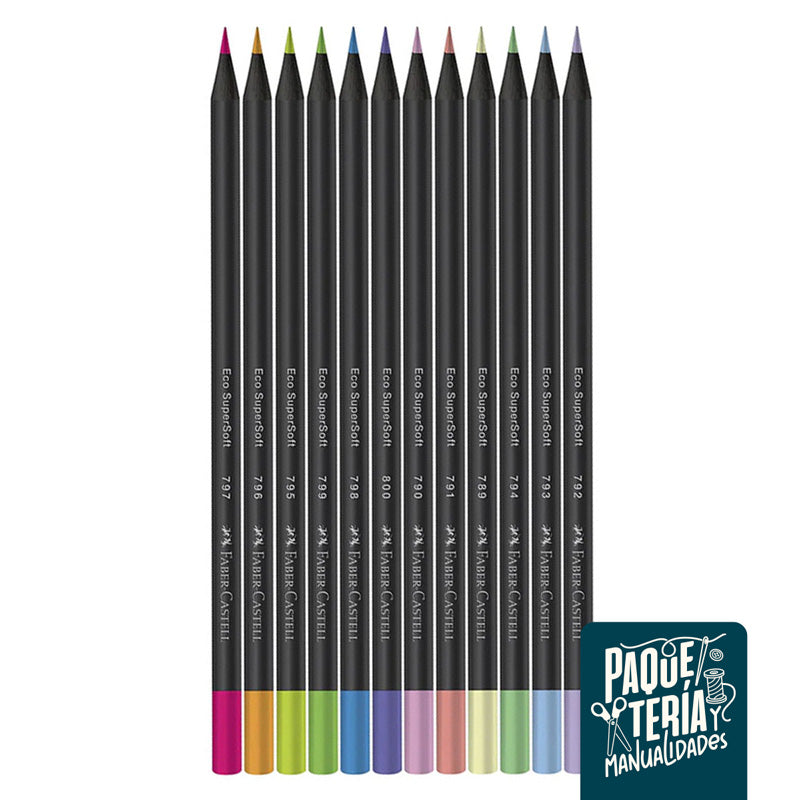 Faber Castell SuperSoft Neon y Pastel - Set 12 Lápices de Colores