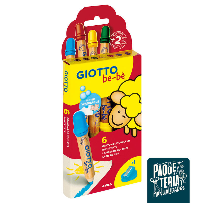 SET LÁPICES COLORES GIOTTO BEBE - 6 UNIDADES