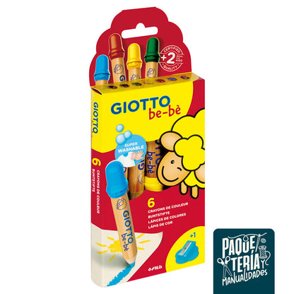 SET LÁPICES COLORES GIOTTO BEBE - 6 UNIDADES