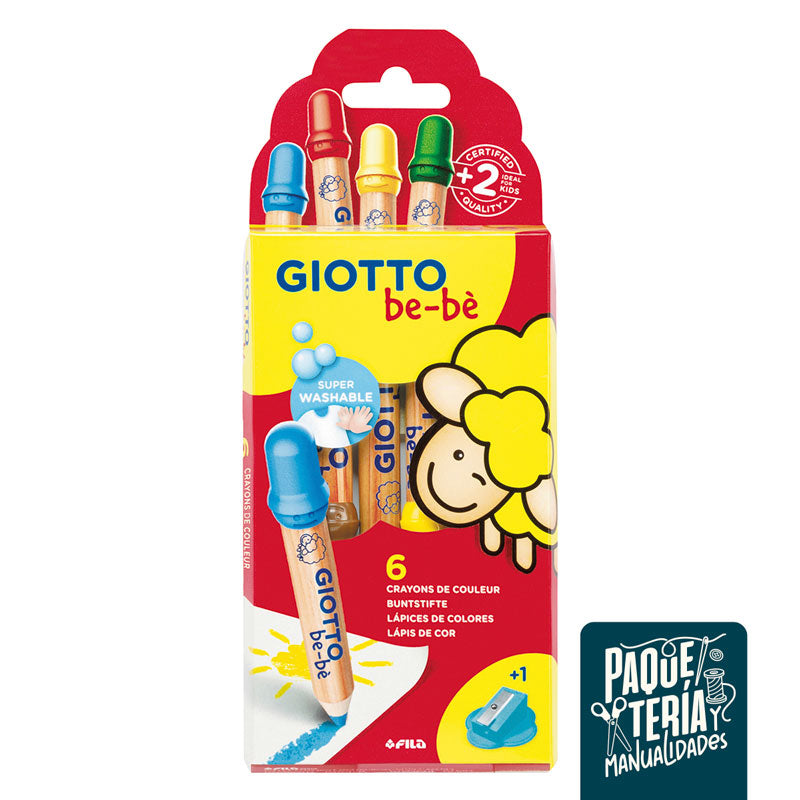 SET LÁPICES COLORES GIOTTO BEBE - 6 UNIDADES