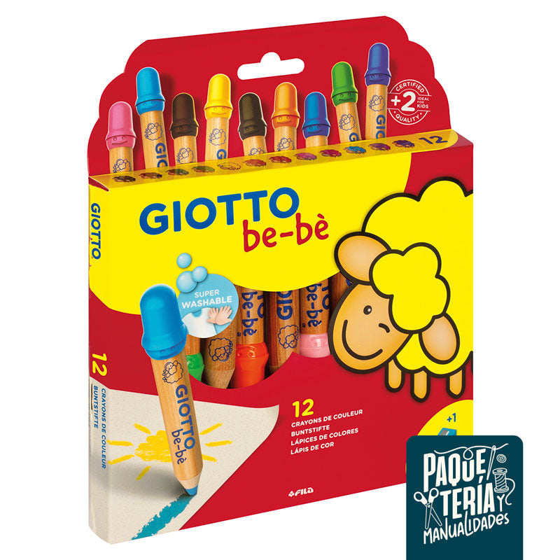 SET LÁPICES DE COLORES GIOTTO BEBE - 12 UNIDADES