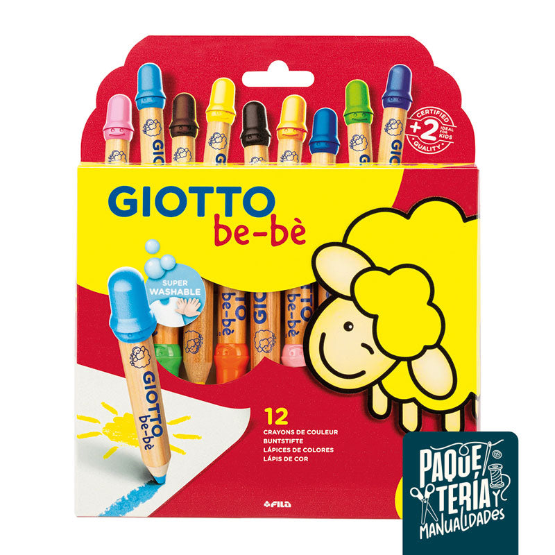 SET LÁPICES DE COLORES GIOTTO BEBE - 12 UNIDADES