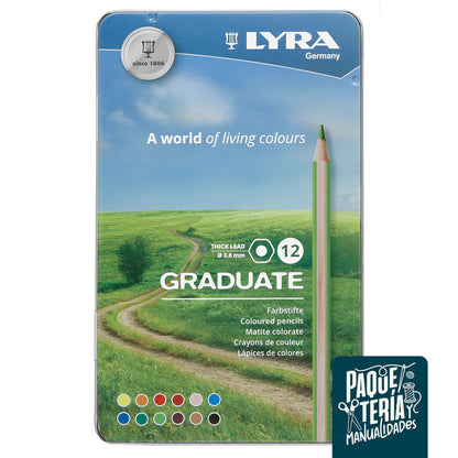 LÁPICES DE COLORES LYRA GRADUATE - CAJA 12 LÁPICES ARTÍSTICOS