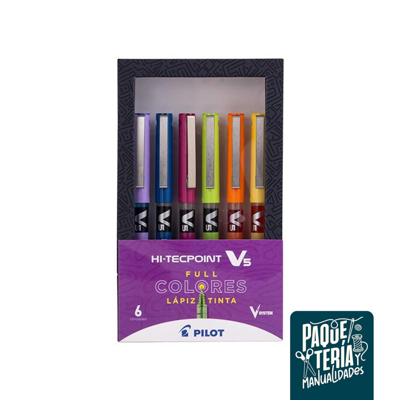 SET LÁPIZ TINTA HI-TECPOINT PILOT - 6 UNIDADES