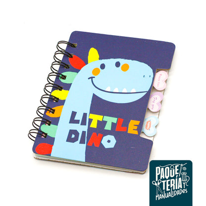 AGENDA MINI CON ESPIRAL DINOSAURIO 48 HJS - PLANIFICADOR DINOSAURIO