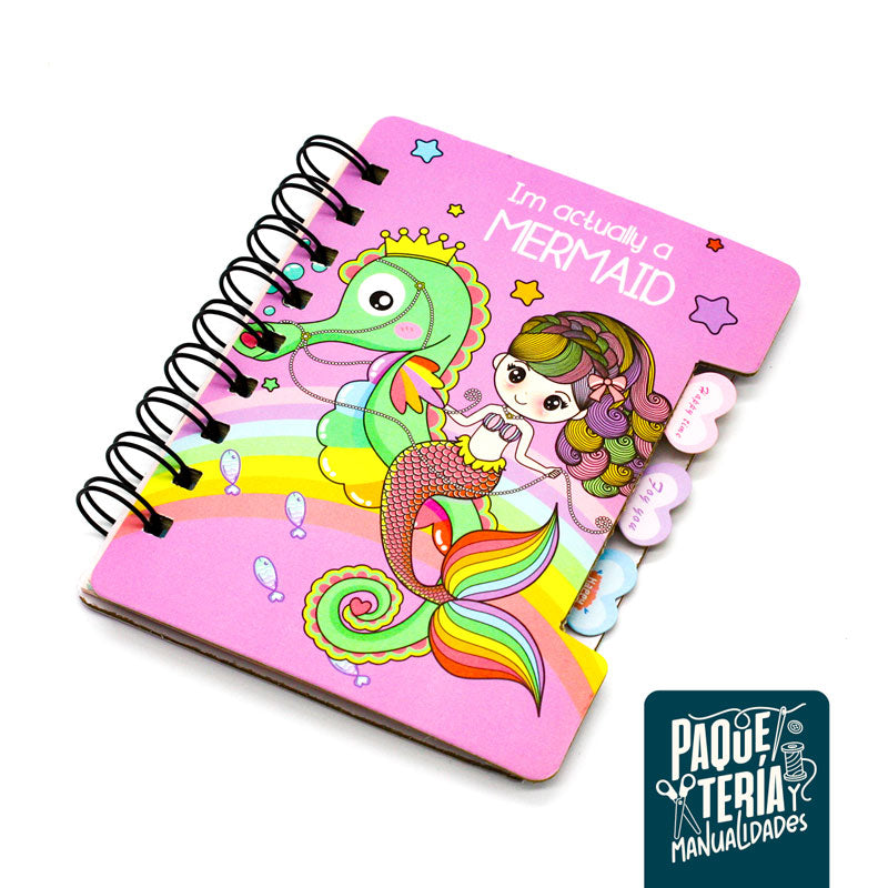 AGENDA MINI CON ESPIRAL SIRENITA 48 HJS - PLANIFICADOR SIRENITA