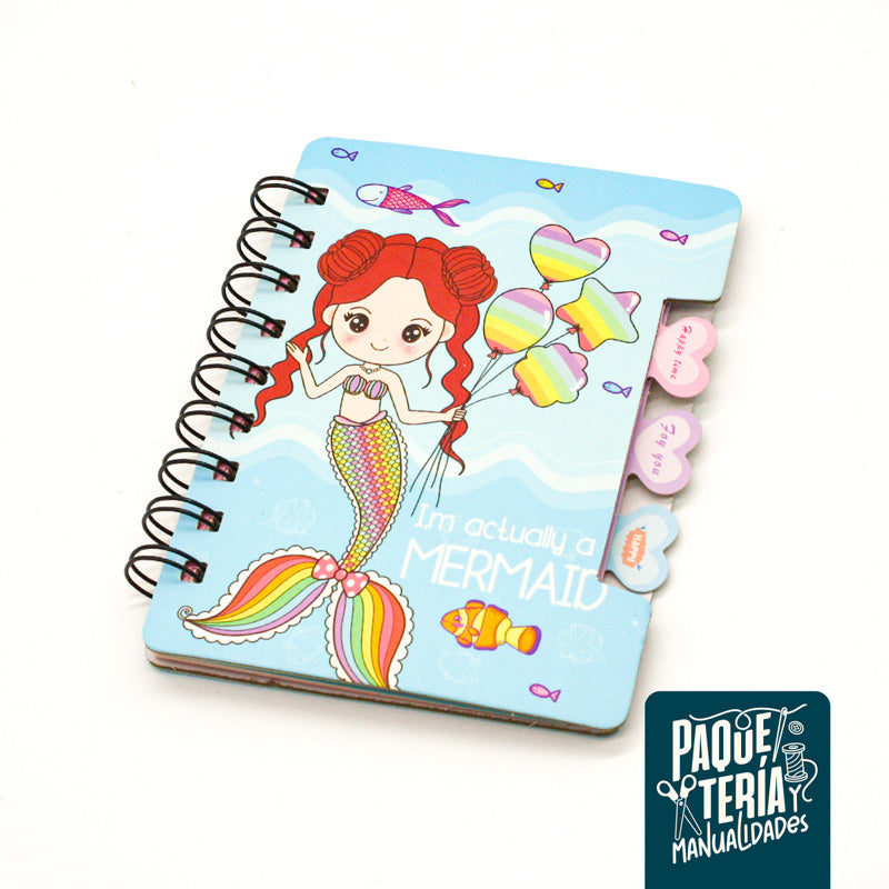 AGENDA MINI CON ESPIRAL SIRENITA 48 HJS - PLANIFICADOR SIRENITA