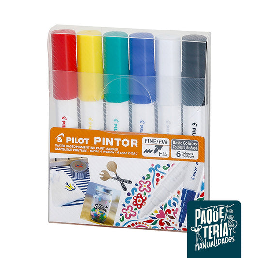 SET MARCADORES PILOT PINTOR - 6 UNIDADES - COLORES CLÁSICOS