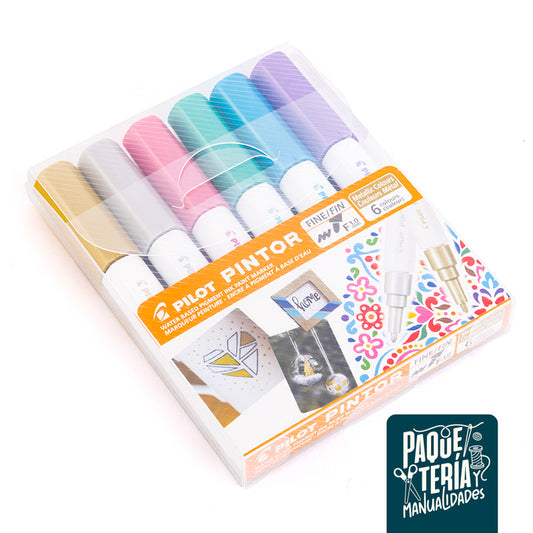SET MARCADORES PILOT PINTOR - 6 UNIDADES - COLORES METALIZADOS