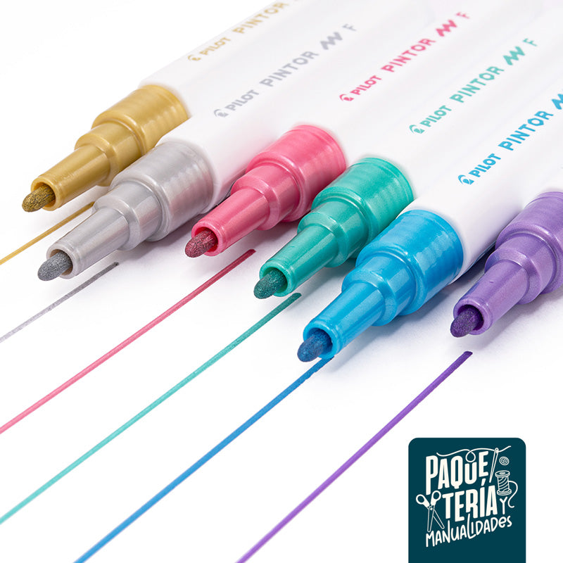 SET MARCADORES PILOT PINTOR - 6 UNIDADES - COLORES METALIZADOS