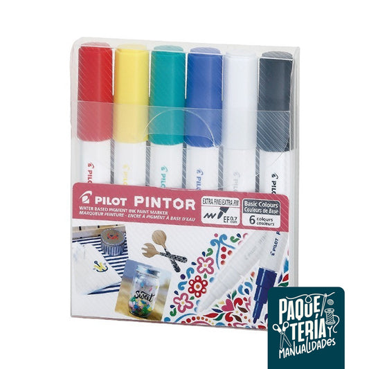 SET MARCADORES PILOT PINTOR - 6 UNIDADES - COLORES CLÁSICOS
