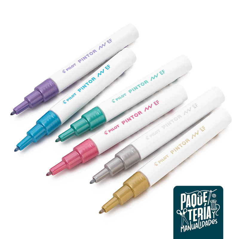 SET MARCADORES PILOT PINTOR - 6 UNIDADES - COLORES METALIZADOS