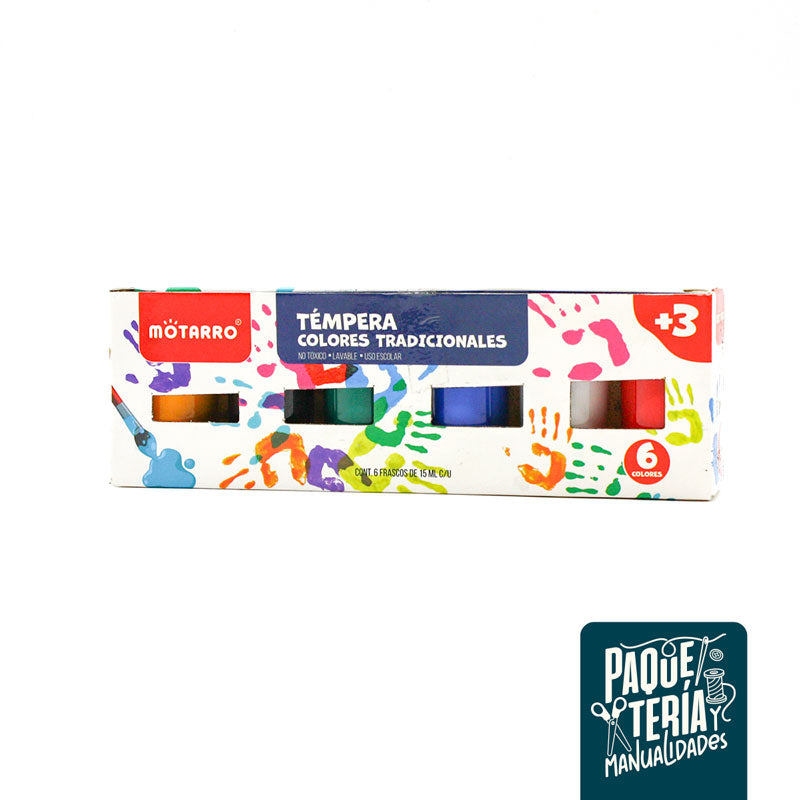 TEMPERA 6 COLORES TRADICIONAL 15 ML