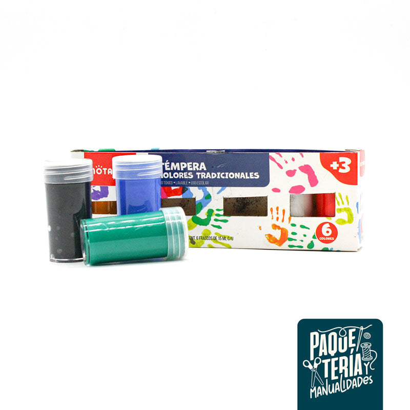 TEMPERA 6 COLORES TRADICIONAL 15 ML