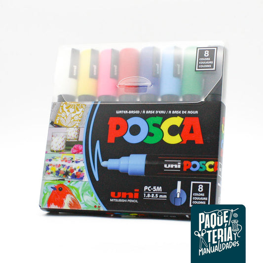 Posca PC-5M (1.8 - 2.5mm) - Set de 8 Colores