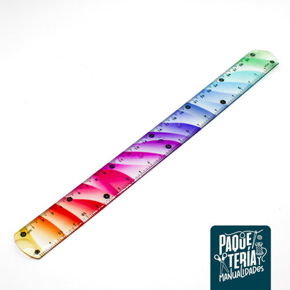 REGLA FLEXIBLE MULTICOLOR 30 CMS