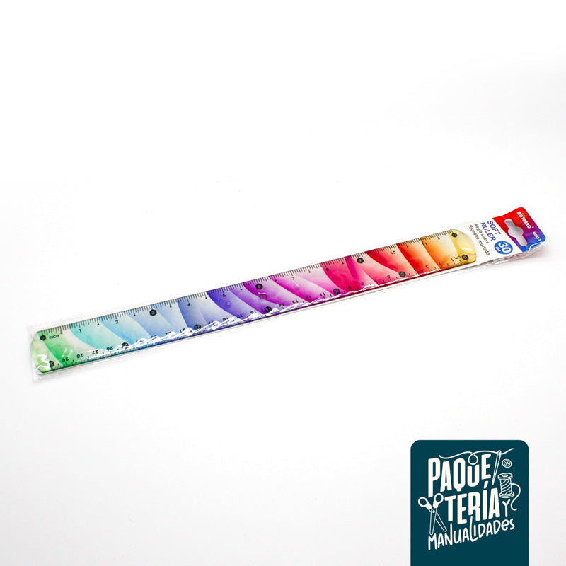 REGLA FLEXIBLE MULTICOLOR 30 CMS
